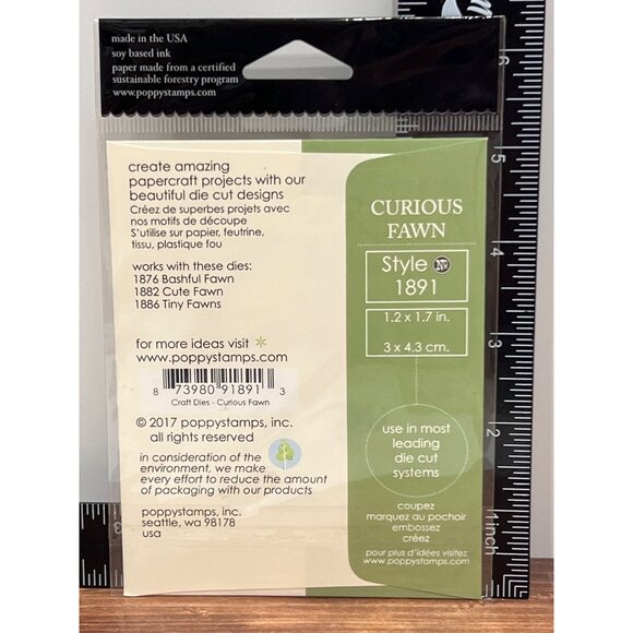 Poppystamps Curious Fawn Steel Craft Die NO 1891 - Picture 2 of 2